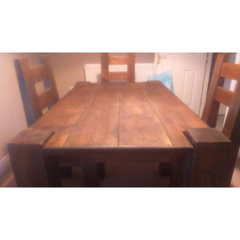 Chunky Dining room table and 4 chairs