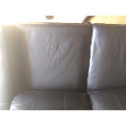 2 seater sofa black leather