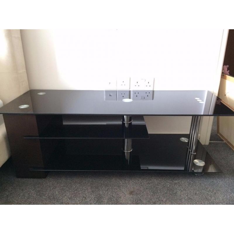 TV stand - black securit glass