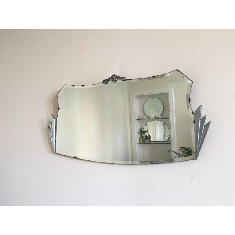 Vintage Art Deco Mirror with Hanging Chain