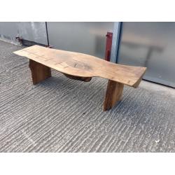 New solid oak coffee table unique waney natural edge chunky rustic farmhouse furniture