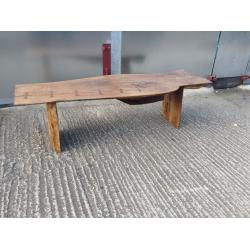 New solid oak coffee table unique waney natural edge chunky rustic farmhouse furniture