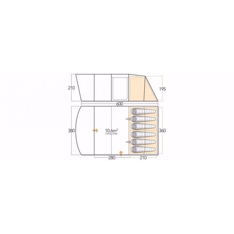 Vango Anteus 600 Tent, with footprint and carpet