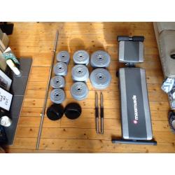 York Vinyl Weights Set with Maximuscle Fitness Bench