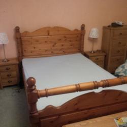 Double bed solid wood