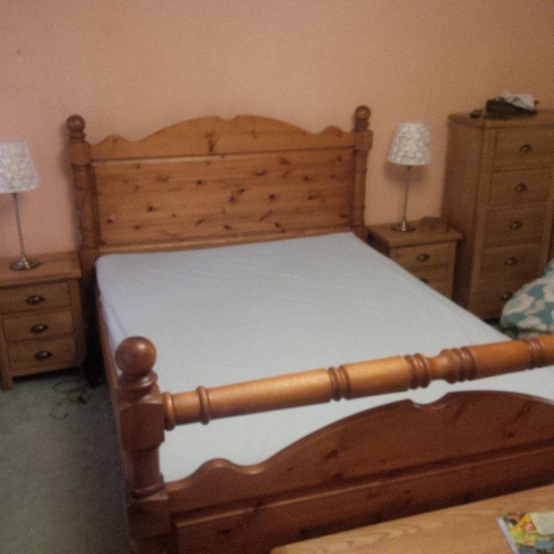 Double bed solid wood