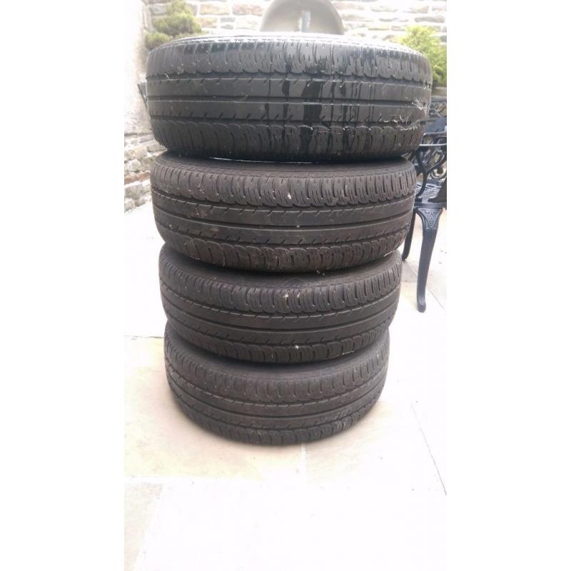 4 VW alloys 195/65 R15 goodyear eagles and part worn tyres 200 ono