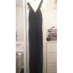 size 12 black miss selfridge maxi body con dress