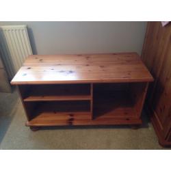 Solid pine television unit.