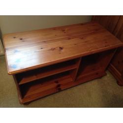 Solid pine television unit.