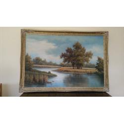 Original Oil Painting on canvas - 36" x 24" in beautiful antique wooden frame