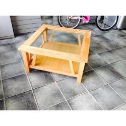 Next wooden coffeetable with glass top