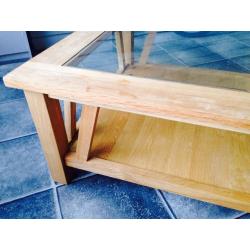 Next wooden coffeetable with glass top