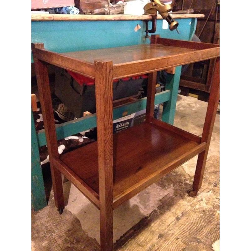 Vintage oak tea trolley