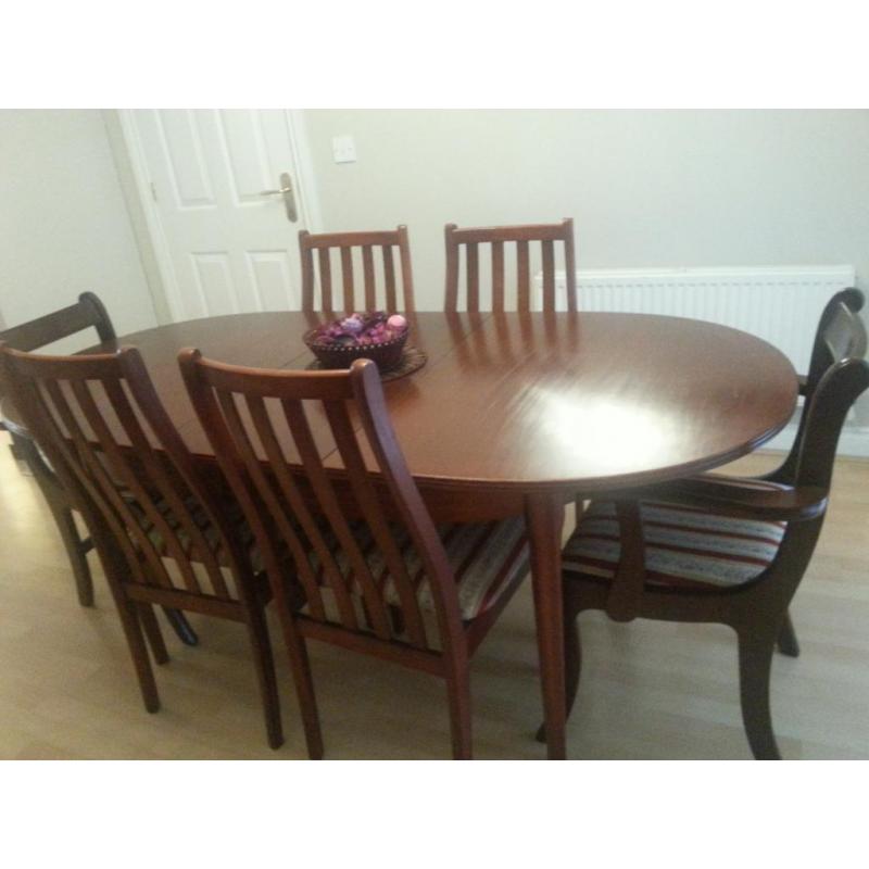 For sale : Extendable Mahogany Dining table with 6 chairs