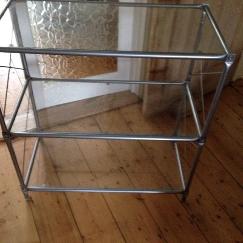 Glass shelving unit