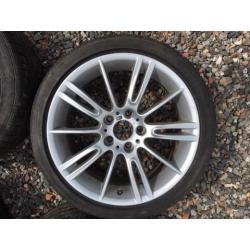 Bmw MV3 genuine alloy wheels silver run flat tyres mint