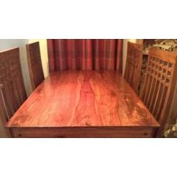 Sheesham wood table and four chairs