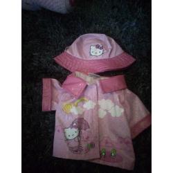 Build a bear hello kitty rain coat + hat