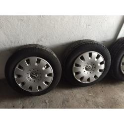 Vw transporter t5 steel alloy wheels excellent tyres