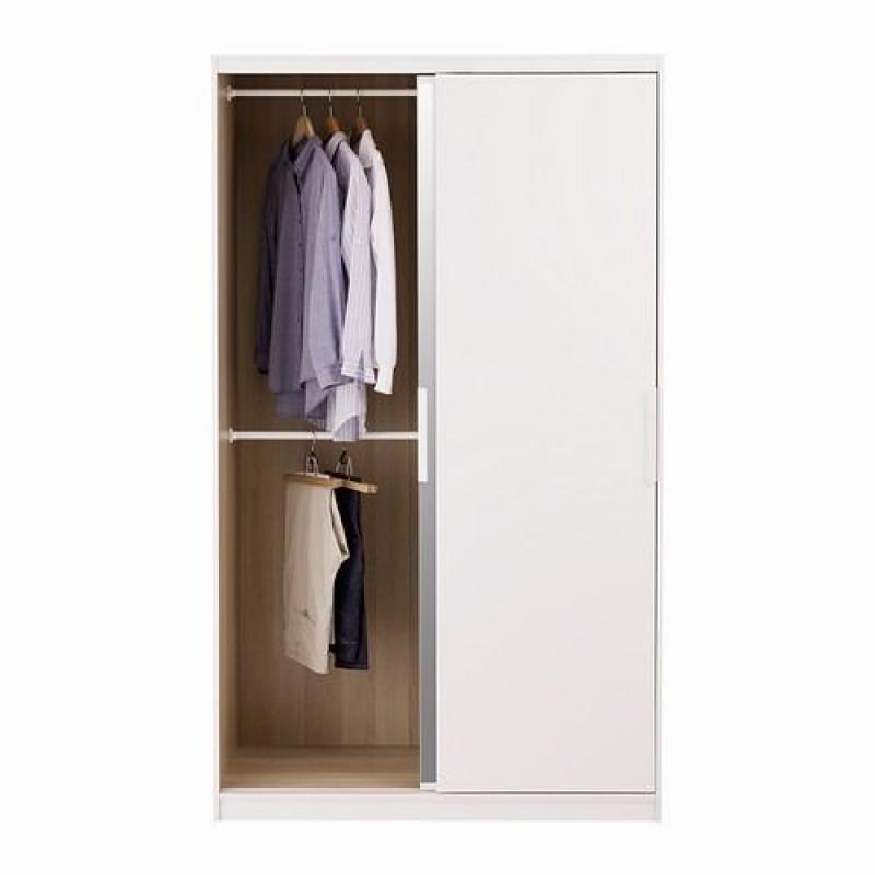 MORVIK Wardrobe, white, mirror glass