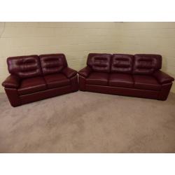 SCS 'DRIFT' 3&2 SEATER LEATHER SOFAS EX DISPLAY EXCELLENT CONDITION