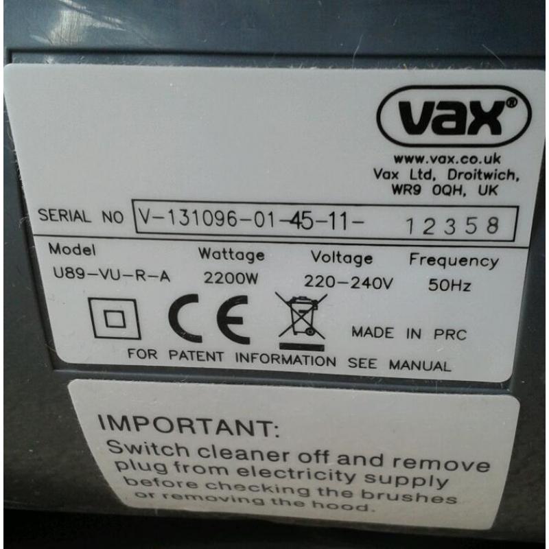 Vax vacuum - spares or repair