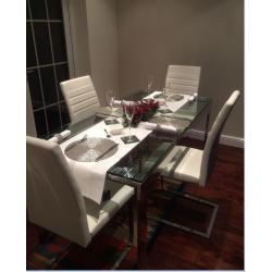 John Lewis Frost 6 - Seat Glass and Chrome Dining Table