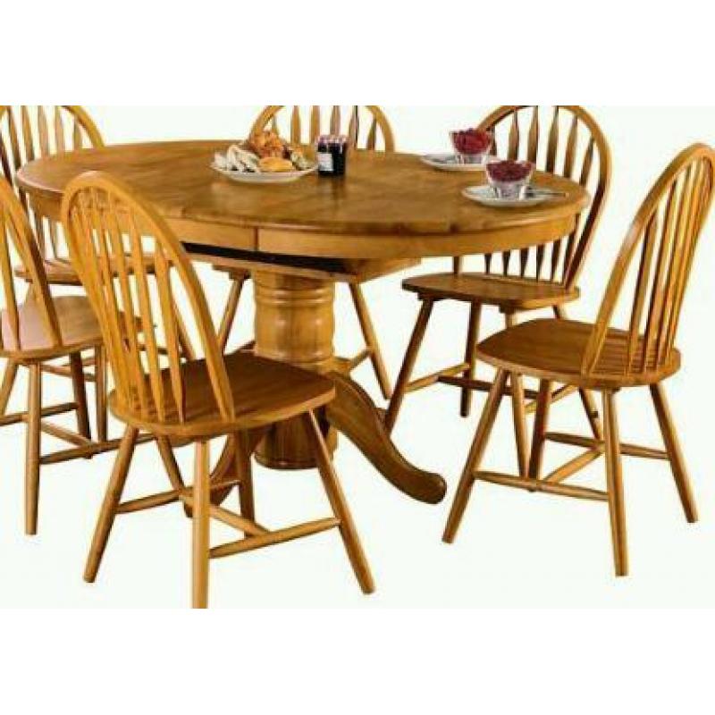 Kentucy antique pine extending dining table and 4 chairs