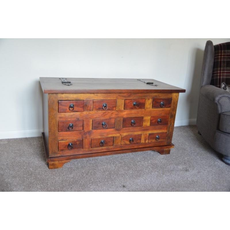 Mahogany Chest with 12 draws and lid - Bali or Kenyan style