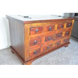 Mahogany Chest with 12 draws and lid - Bali or Kenyan style