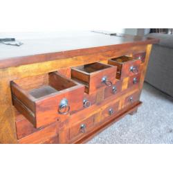 Mahogany Chest with 12 draws and lid - Bali or Kenyan style