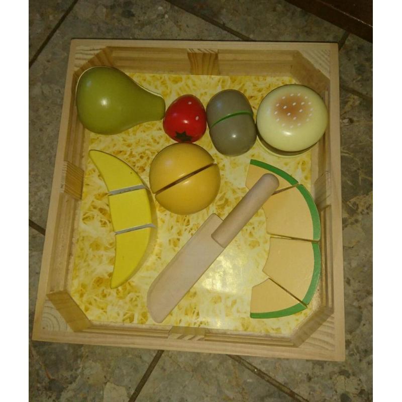 Wooden fruit cutting board and wooden sandwich making board