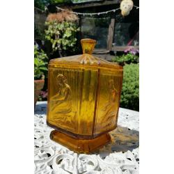 Gorgeous Art Deco amber glass pot