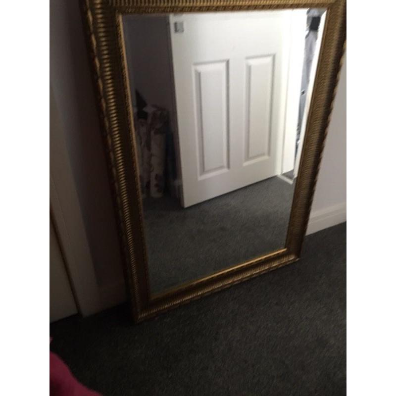 Large gold framed mirror