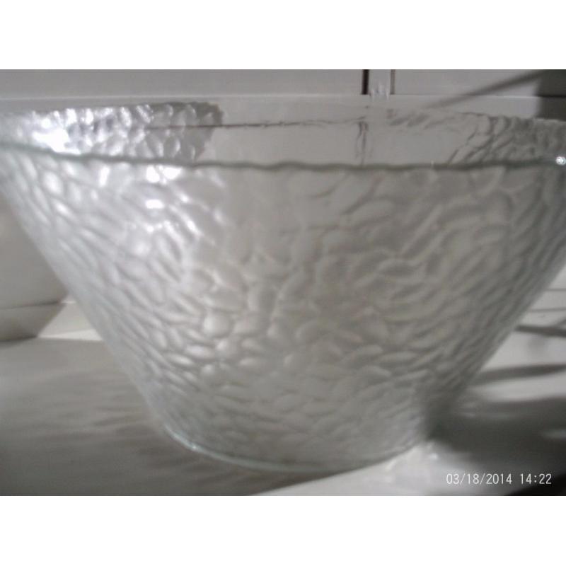 JOHN LEWIS heavy glass bowl, approx 28 cm diameter