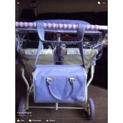 Dolls double/twin buggy/pram