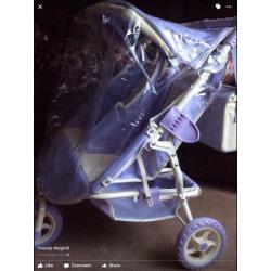 Dolls double/twin buggy/pram