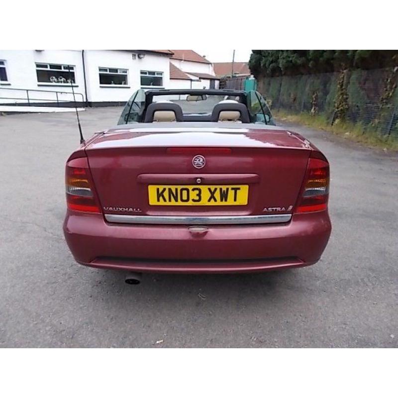 VAUXHALL ASTRA 1.8 BERTONE CONVERTABLE 03 REG MOT AUGUST 2016