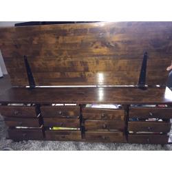 Laura Ashley Garrat Chestnut 12 Drawer Coffee Table Chest Trunk Box