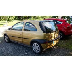 Gold Vauxhall Corsa SXI 1.2, 2002, 96500 miles, petrol, 3 doors