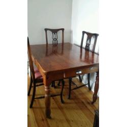 Antique Captain Table with 4 chairs