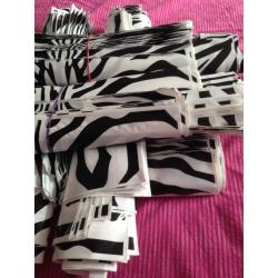 300 X Zebra Print Carrier Bags with gusset