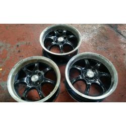 Set of 3 Wolfrace alloys 4x100 15" VW, Vauxhall,Rover Renault