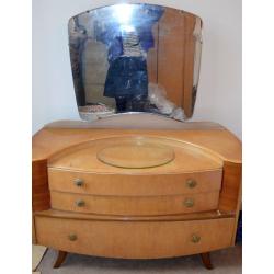 Vintage 1950s Bird's Eye Maple Wood sideboard vintage dresser dressing table vanity