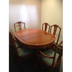 6 seat rosewood dining table hand made and imported from Hong Kong