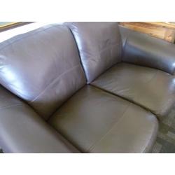 Two seater brown leather sofa