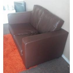 2x two seater brown sofa's URGENT SALE WANTED