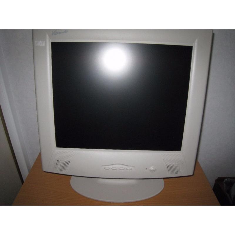 17" Computer Monitor, 2 Speakers & Web Cam