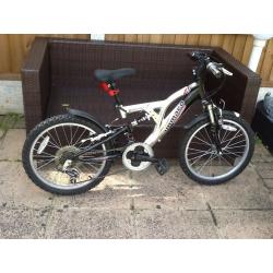 Boys 20" Ammaco Bazooka Black Mountain Bike with gears.